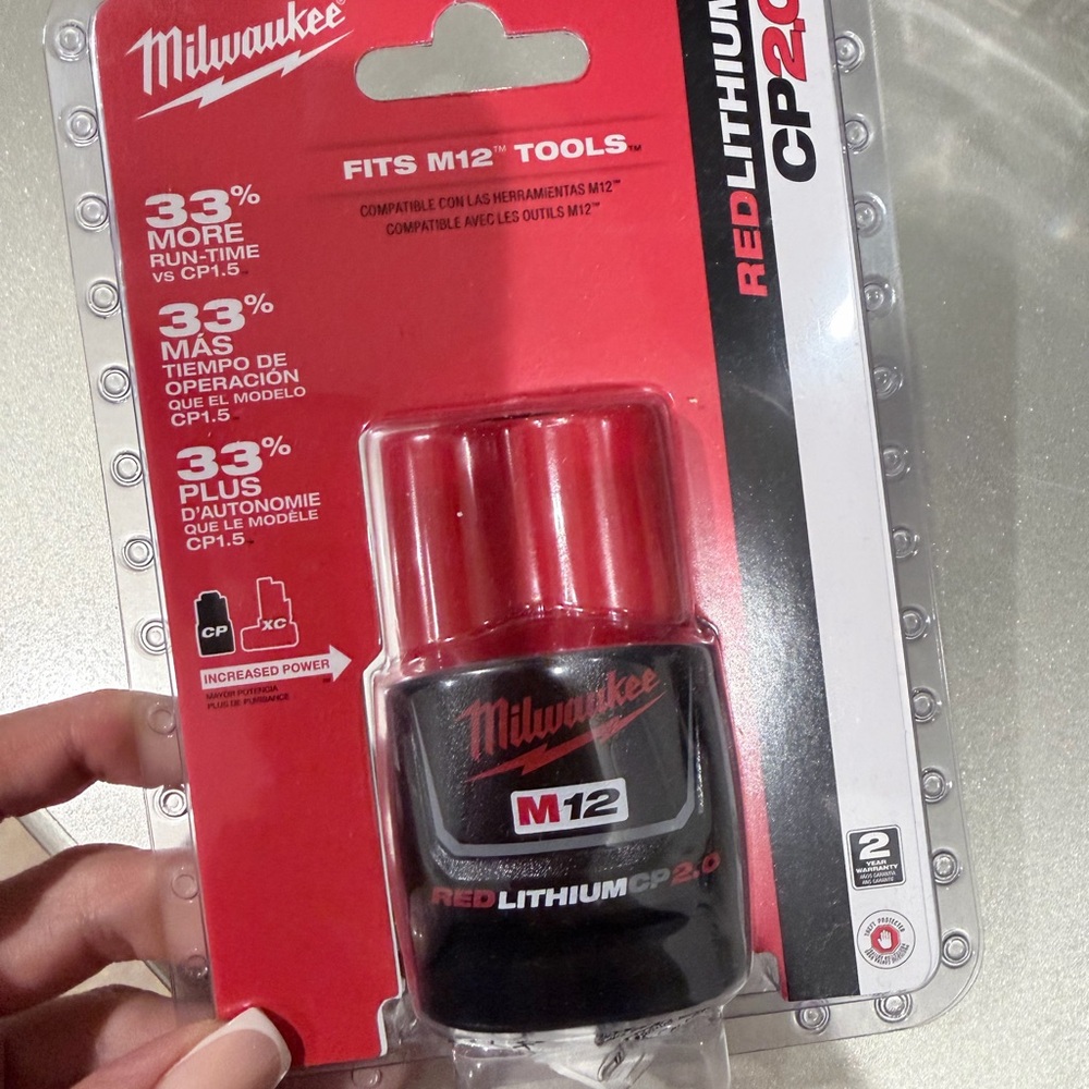 Milwaukee M12 REDLITHIUM CP2.0 Replacement Battery Pack - Red/Black